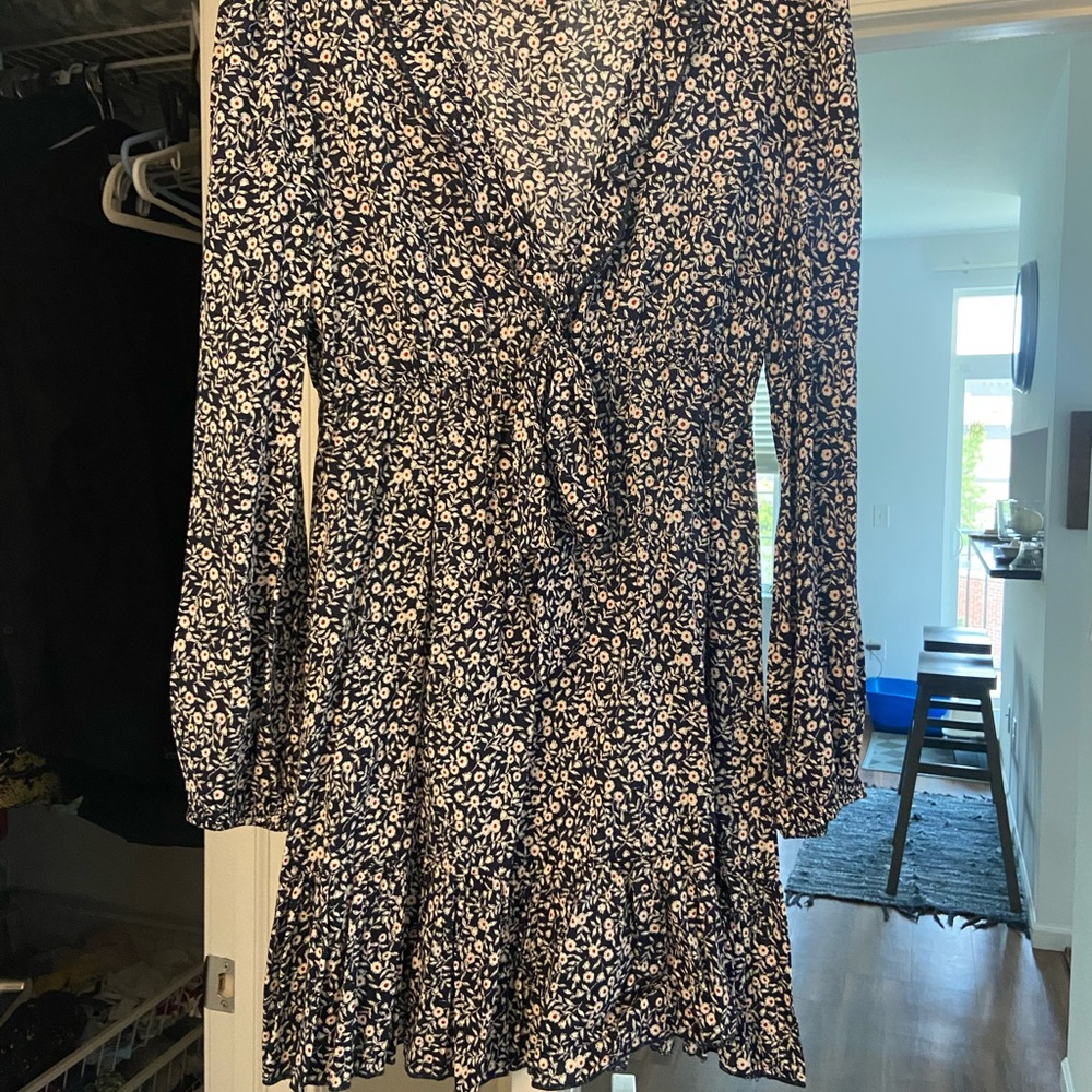 Flowered Open Front Dress